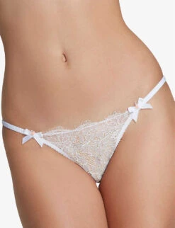 AGENT PROVOCATEUR Lorna Mid-rise Lace Briefs -Women Clothing Store R04135468 WHITE ALT04