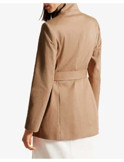 Ted Baker Rosiaas Wrap-front Hip-length Cotton Trench Coat -Women Clothing Store R04135846 BROWNTAN ALT03