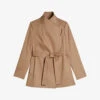 Ted Baker Rosiaas Wrap-front Hip-length Cotton Trench Coat