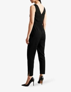 Ted Baker Bettsee V-neck Tailored Stretch-woven Jumpsuit -Women Clothing Store R04135852 BLACK ALT03