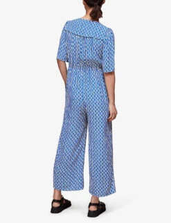 Whistles Oversized-collar Relaxed Woven Jumpsuit -Women Clothing Store R04136164 MULTICOLOURED ALT02
