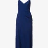 Alexander McQueen V-neck Draped Woven Midi Dress