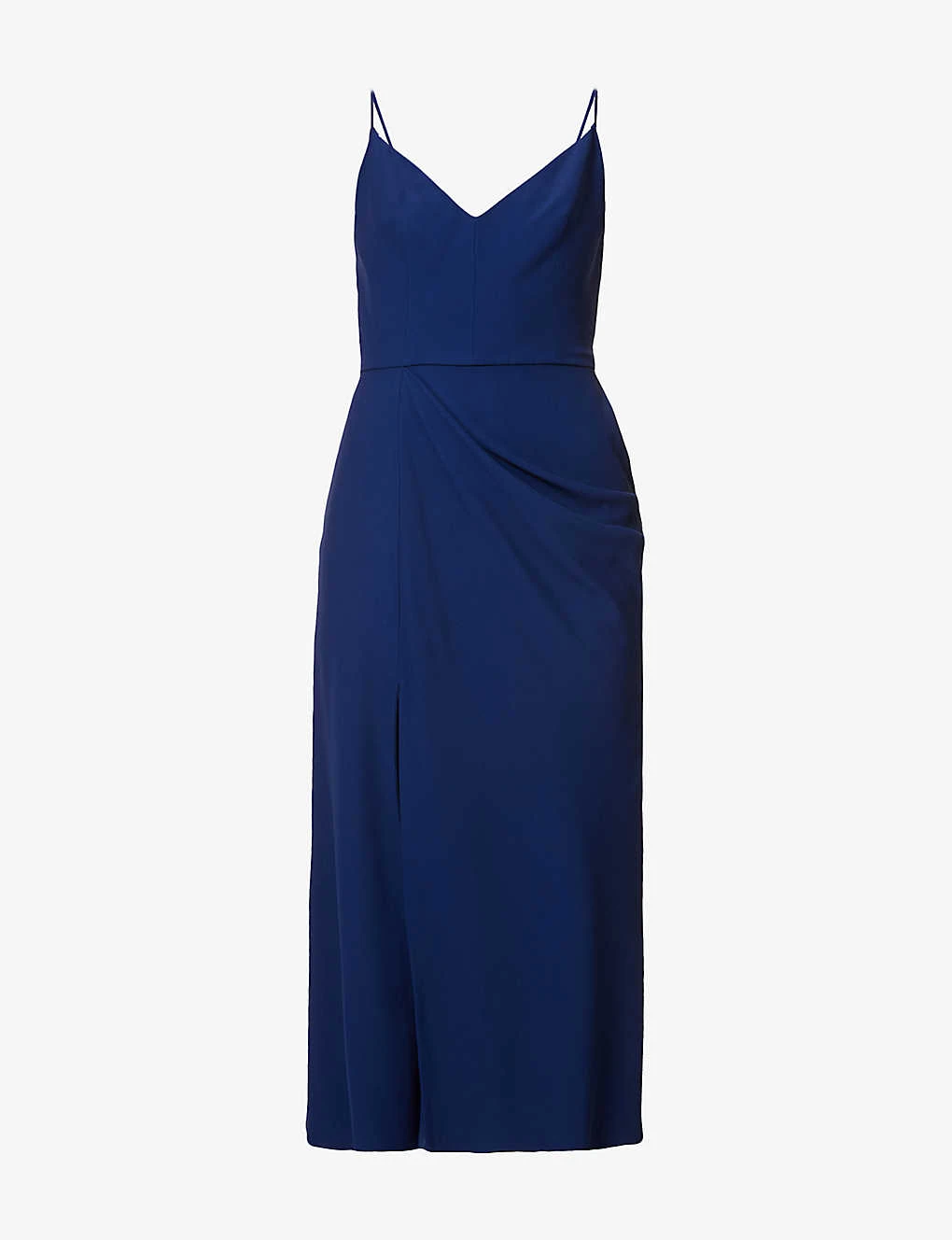 Alexander McQueen V-neck Draped Woven Midi Dress 1 Alexander McQueen V-neck Draped Woven Midi Dress