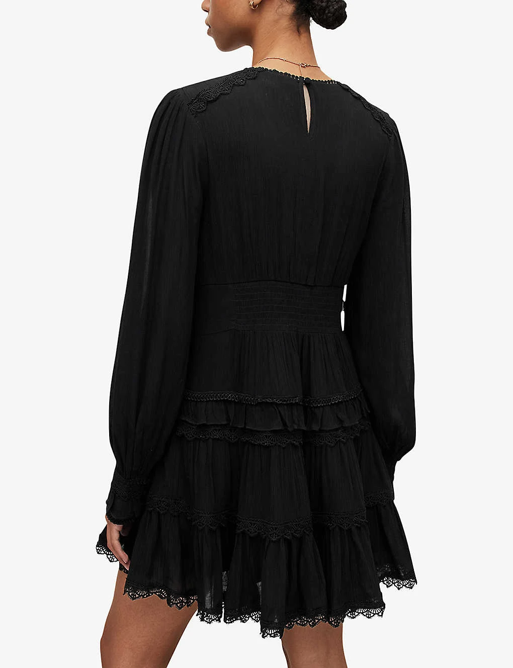 AllSaints Zora Ruffled Woven Mini Dress 4 AllSaints Zora Ruffled Woven Mini Dress - Image 4