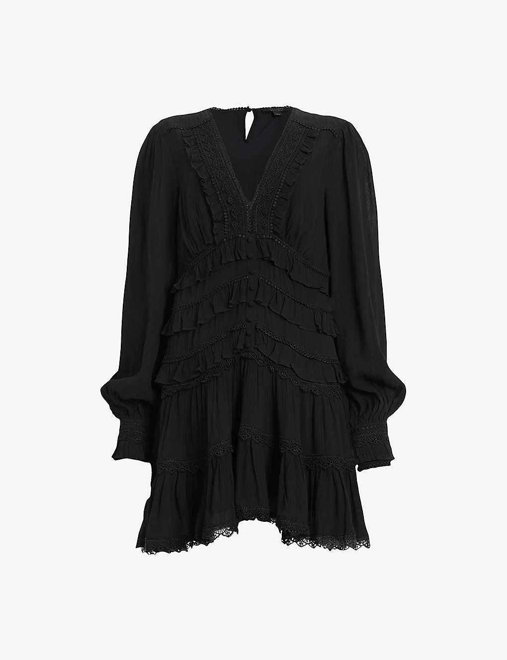 AllSaints Zora Ruffled Woven Mini Dress 1 AllSaints Zora Ruffled Woven Mini Dress