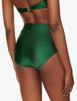 Zimmermann Devi High-rise Eyelet Bikini Bottoms -Women Clothing Store R04136561 EMERALD ALT03