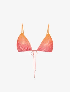 SELF PORTRAIT Crystal-embellished Triangle Bikini Top