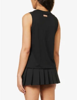 P.E NATION Shuffle Brand-print Organic-cotton Tank Top -Women Clothing Store R04137946 BLACK ALT03