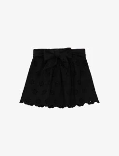 THE KOOPLES Tied-waist Broderie-amglaise Cotton Mini Skirt