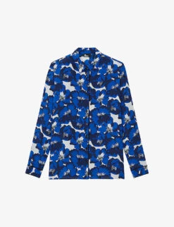 THE KOOPLES Floral-print Long-sleeved Silk Shirt