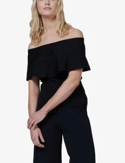 Sailor-collar Slim-fit Knitted Top -Women Clothing Store R04141939 BLACK ALT02