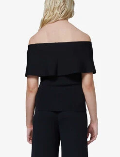 Sailor-collar Slim-fit Knitted Top -Women Clothing Store R04141939 BLACK ALT03