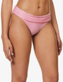 Sicily Fold-over Stretch-recycled Polyamide Bikini Bottom -Women Clothing Store R04142191 PNKPNK ALT02