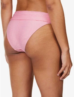 Sicily Fold-over Stretch-recycled Polyamide Bikini Bottom -Women Clothing Store R04142191 PNKPNK ALT03