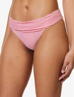 Sicily Fold-over Stretch-recycled Polyamide Bikini Bottom -Women Clothing Store R04142191 PNKPNK ALT04