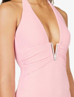 Sicily V-neck Stretch-recycled Polyamide Swimsuit -Women Clothing Store R04142192 PNKPNK ALT04