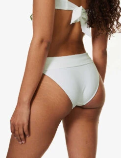 Antibes Fold-over Stretch-recycled Polyamide Bikini Bottom -Women Clothing Store R04142196 WHTWHT ALT03