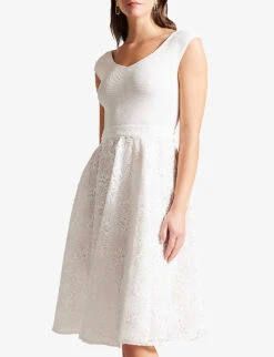 Ted Baker Annikaa Floral-embroidered Woven Midi Dress -Women Clothing Store R04142371 WHITE ALT02