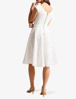 Ted Baker Annikaa Floral-embroidered Woven Midi Dress -Women Clothing Store R04142371 WHITE ALT03