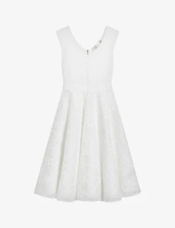 Ted Baker Annikaa Floral-embroidered Woven Midi Dress