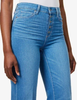 Paige Leenah Flared-leg High-rise Stretch-denim Jeans -Women Clothing Store R04144096 MIDBLUEMINIMALWASH ALT04