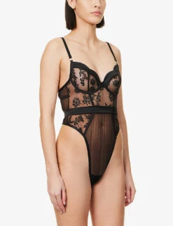 BLUEBELLA Cassandra Floral-embroidered Stretch-woven Body 7 BLUEBELLA Cassandra Floral-embroidered Stretch-woven Body -Women Clothing Store R04144705 BLACK ALT02