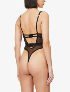 BLUEBELLA Cassandra Floral-embroidered Stretch-woven Body 8 BLUEBELLA Cassandra Floral-embroidered Stretch-woven Body -Women Clothing Store R04144705 BLACK ALT03