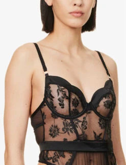 BLUEBELLA Cassandra Floral-embroidered Stretch-woven Body 9 BLUEBELLA Cassandra Floral-embroidered Stretch-woven Body -Women Clothing Store R04144705 BLACK ALT04