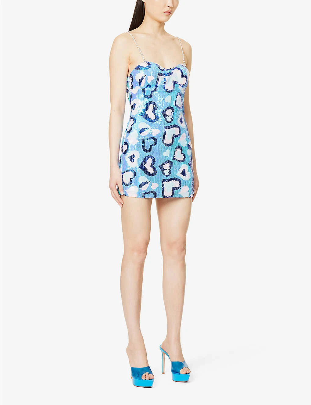 Heart-pattern Sequin-embellished Mini Dress 3 Heart-pattern Sequin-embellished Mini Dress - Image 3