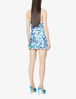 Heart-pattern Sequin-embellished Mini Dress 8 Heart-pattern Sequin-embellished Mini Dress -Women Clothing Store R04145508 MULTI ALT03