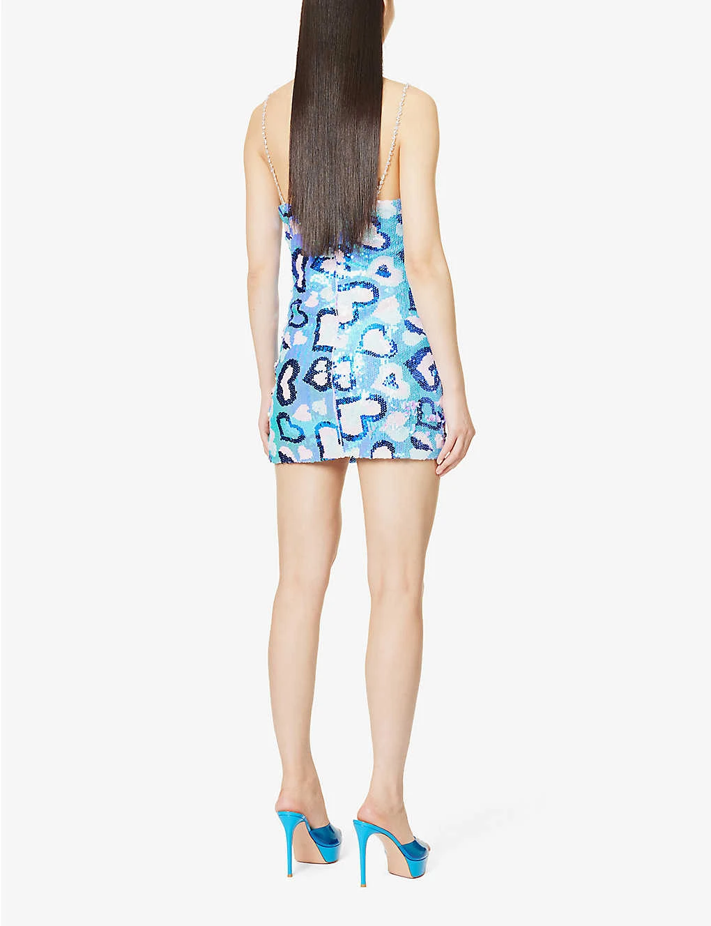 Heart-pattern Sequin-embellished Mini Dress 4 Heart-pattern Sequin-embellished Mini Dress - Image 4