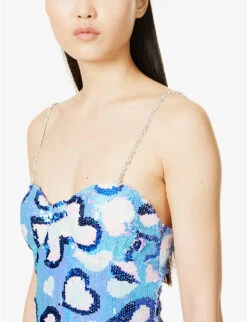 Heart-pattern Sequin-embellished Mini Dress 9 Heart-pattern Sequin-embellished Mini Dress -Women Clothing Store R04145508 MULTI ALT04