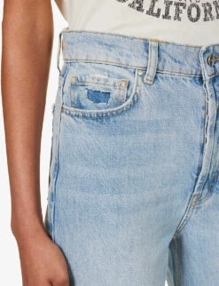 ANINE BING Olsen Straight-leg High-rise Organic-denim Jeans -Women Clothing Store R04146362 WASHEDBLUE ALT04