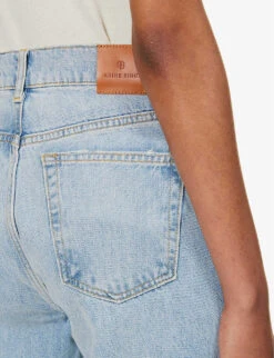 ANINE BING Olsen Straight-leg High-rise Organic-denim Jeans -Women Clothing Store R04146362 WASHEDBLUE ALT05
