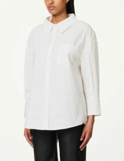 ANINE BING Mika Relaxed-fit Cotton Shirt -Women Clothing Store R04146374 WHITE ALT02
