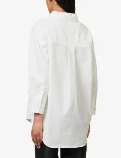 ANINE BING Mika Relaxed-fit Cotton Shirt -Women Clothing Store R04146374 WHITE ALT03