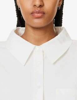 ANINE BING Mika Relaxed-fit Cotton Shirt -Women Clothing Store R04146374 WHITE ALT04