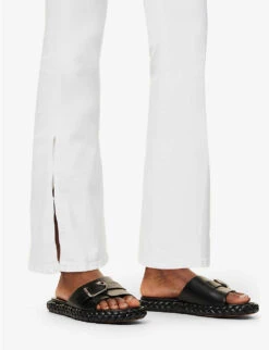 FRAME Le Crop Mini Flare Flared-leg Mid-rise Jeans -Women Clothing Store R04146383 BLANC ALT06