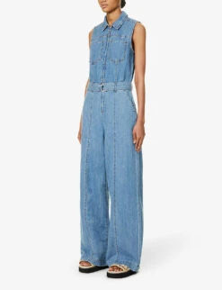 FRAME Sleeveless Wide-leg Denim Jumpsuit -Women Clothing Store R04146429 HAPPYINDIGO ALT02