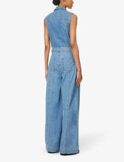 FRAME Sleeveless Wide-leg Denim Jumpsuit -Women Clothing Store R04146429 HAPPYINDIGO ALT03