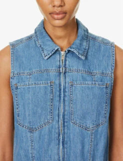 FRAME Sleeveless Wide-leg Denim Jumpsuit -Women Clothing Store R04146429 HAPPYINDIGO ALT04