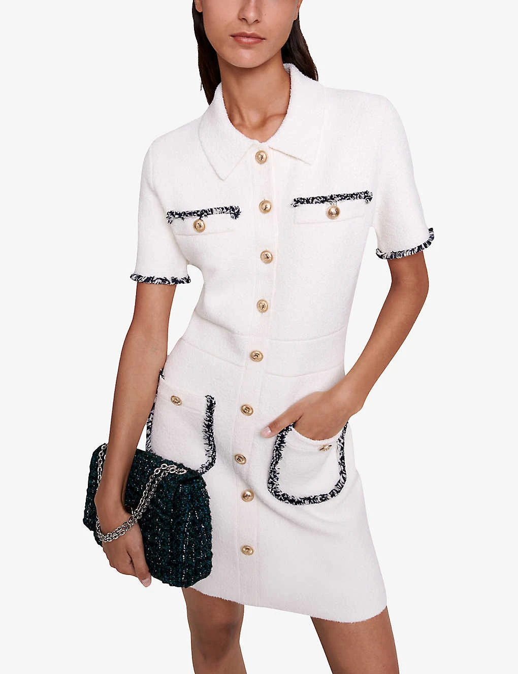 Maje Risal Tweed Stretch Cotton-blend Mini Dress 5 Maje Risal Tweed Stretch Cotton-blend Mini Dress - Image 5