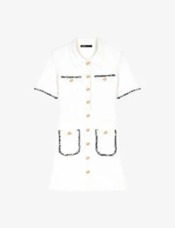 Maje Risal Tweed Stretch Cotton-blend Mini Dress