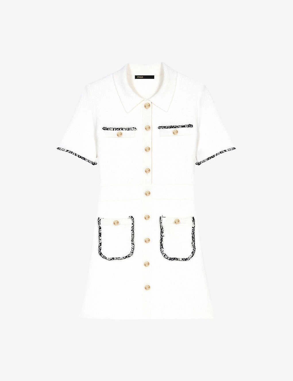 Maje Risal Tweed Stretch Cotton-blend Mini Dress 1 Maje Risal Tweed Stretch Cotton-blend Mini Dress