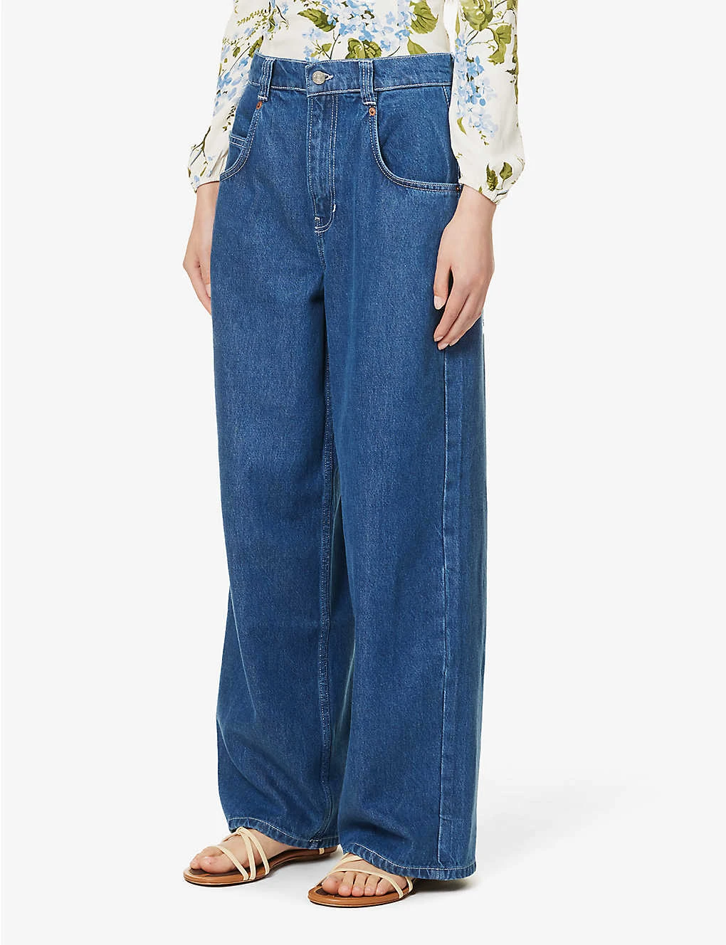 Skater Wide-leg Mid-rise Organic Cotton-blend Jeans 3 Skater Wide-leg Mid-rise Organic Cotton-blend Jeans - Image 3