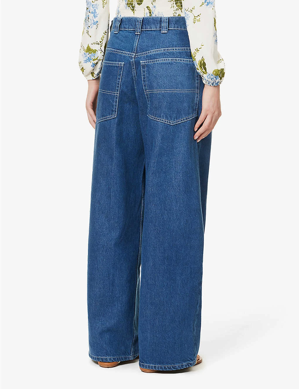 Skater Wide-leg Mid-rise Organic Cotton-blend Jeans 4 Skater Wide-leg Mid-rise Organic Cotton-blend Jeans - Image 4