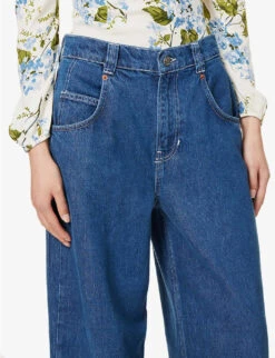 Skater Wide-leg Mid-rise Organic Cotton-blend Jeans 10 Skater Wide-leg Mid-rise Organic Cotton-blend Jeans -Women Clothing Store R04147063 INDIGO ALT04