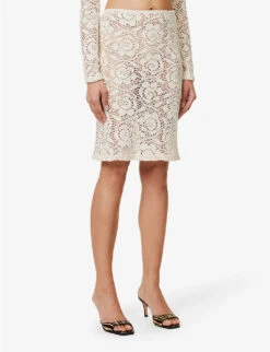 Zakynthos Floral-knit Recycled Cotton-blend Midi Skirt -Women Clothing Store R04147074 IVORY ALT02