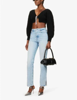 GOOD AMERICAN Good Boy Straight-leg Mid-rise Stretch-cotton And Recycled-cotton Denim Jeans -Women Clothing Store R04147919 INDIGO381 ALT02