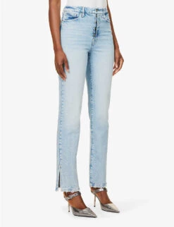 GOOD AMERICAN Good Boy Straight-leg Mid-rise Stretch-cotton And Recycled-cotton Denim Jeans -Women Clothing Store R04147919 INDIGO381 ALT03